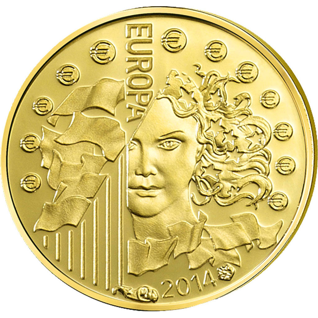 Coin, France, 5 Euros, 2014, MS(65-70), Gold, KM:New