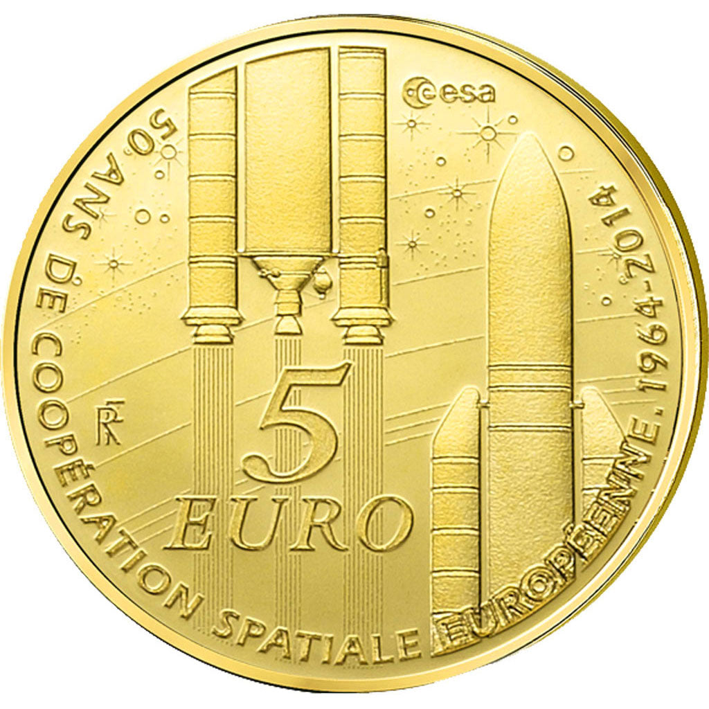 Coin, France, 5 Euros, 2014, MS(65-70), Gold, KM:New