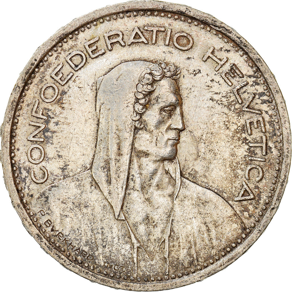 Coin, Switzerland, 5 Francs, 1954, Bern, EF(40-45), Silver, KM:40