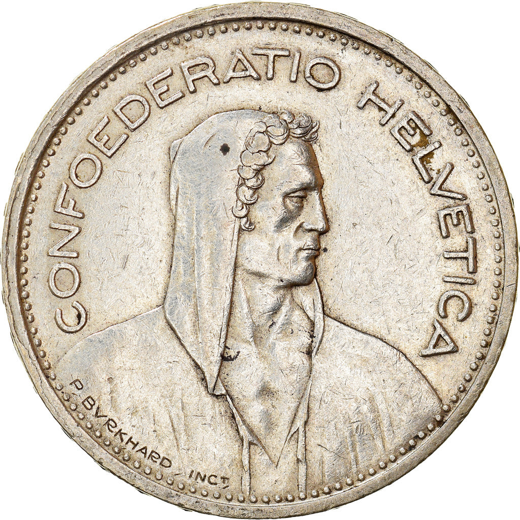 Coin, Switzerland, 5 Francs, 1954, Bern, EF(40-45), Silver, KM:40