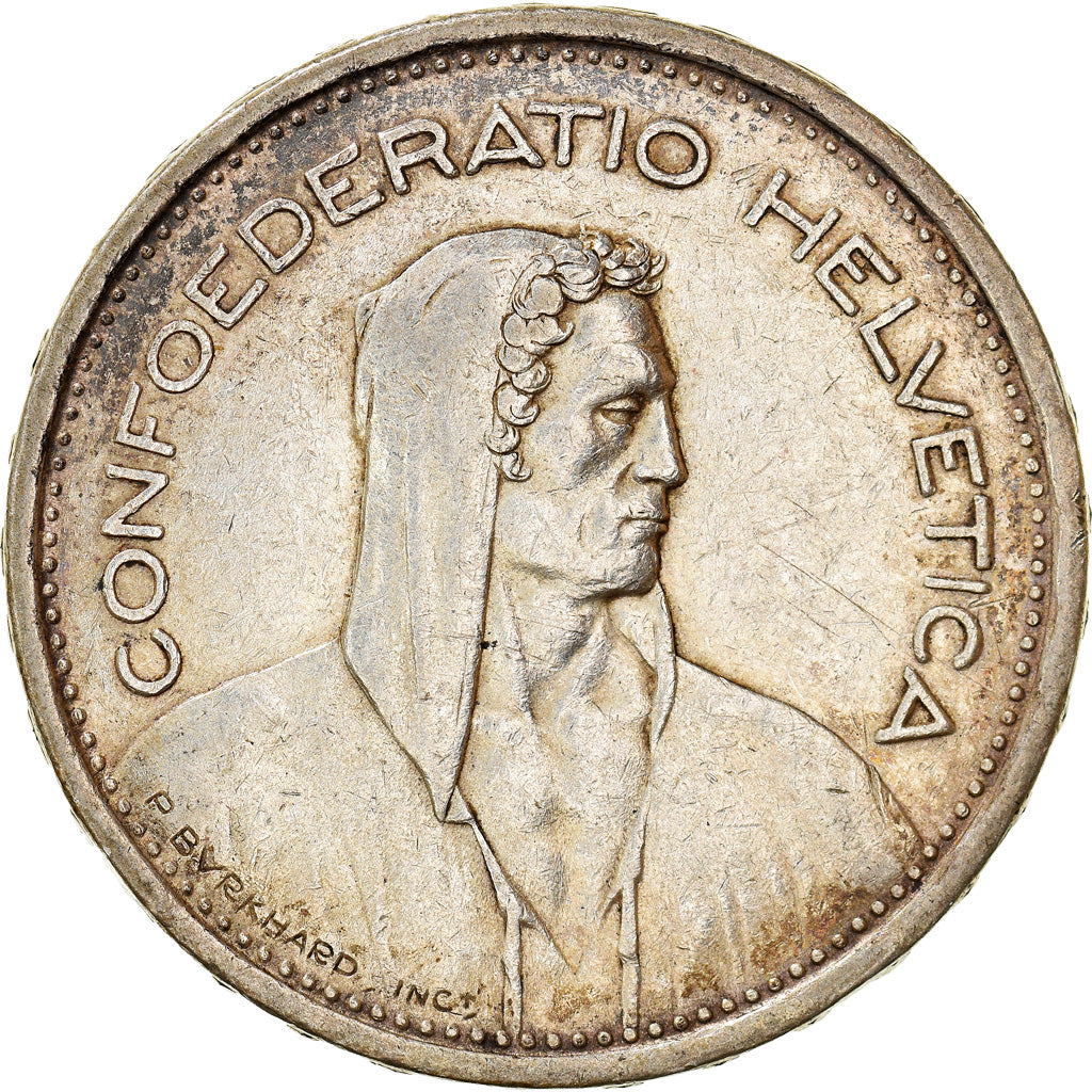 Coin, Switzerland, 5 Francs, 1954, Bern, AU(50-53), Silver, KM:40