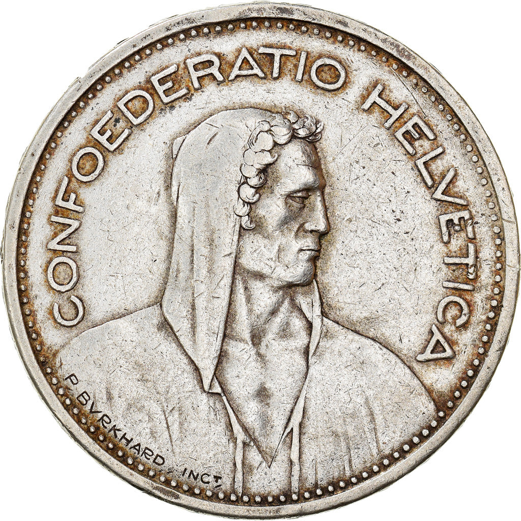 Coin, Switzerland, 5 Francs, 1935, Bern, EF(40-45), Silver, KM:40