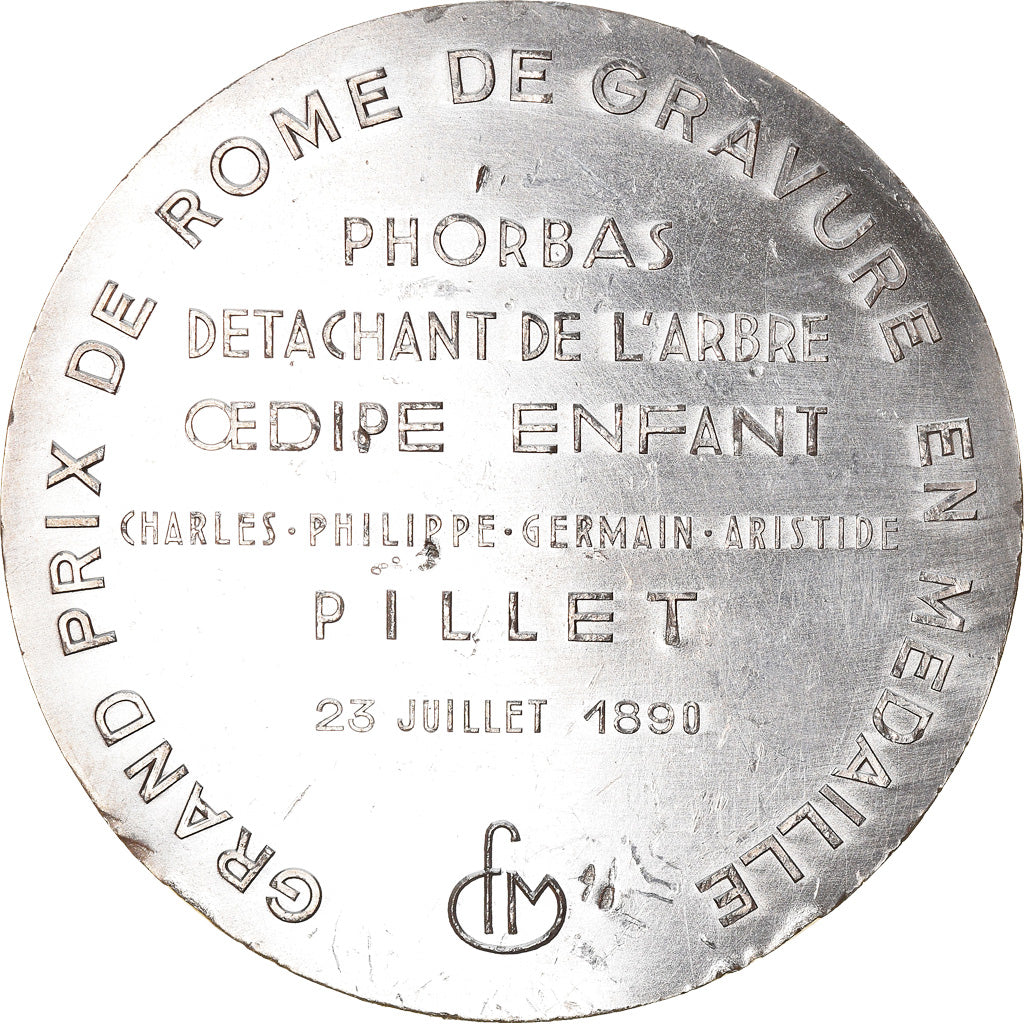 Francja, Medal, Gravure, Grand Prix de Rome, Phorbas et Oedipe, Sztuka i