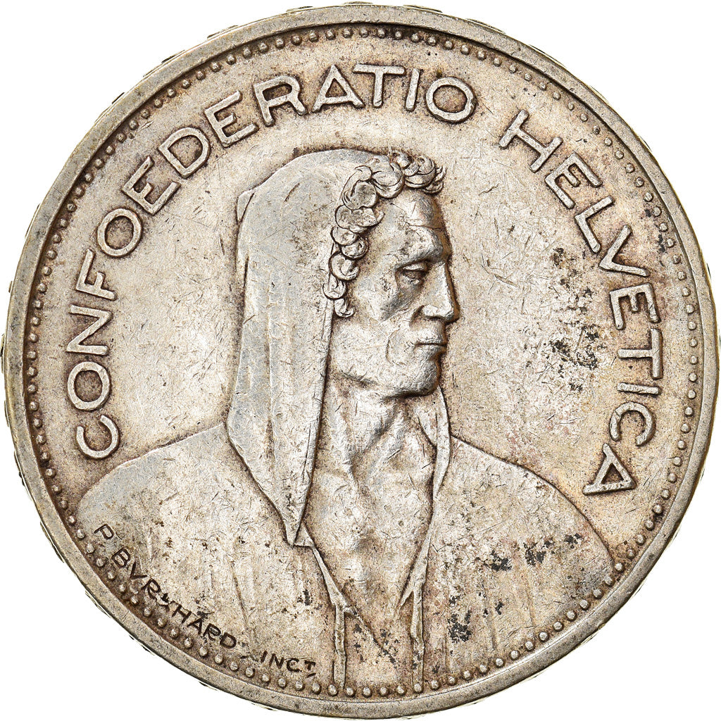 Coin, Switzerland, 5 Francs, 1933, Bern, EF(40-45), Silver, KM:40
