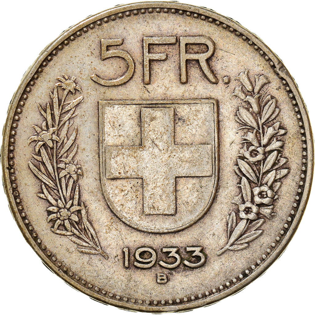 Münze, Schweiz, 5 Francs, 1933, Bern, SS, Silber, KM:40