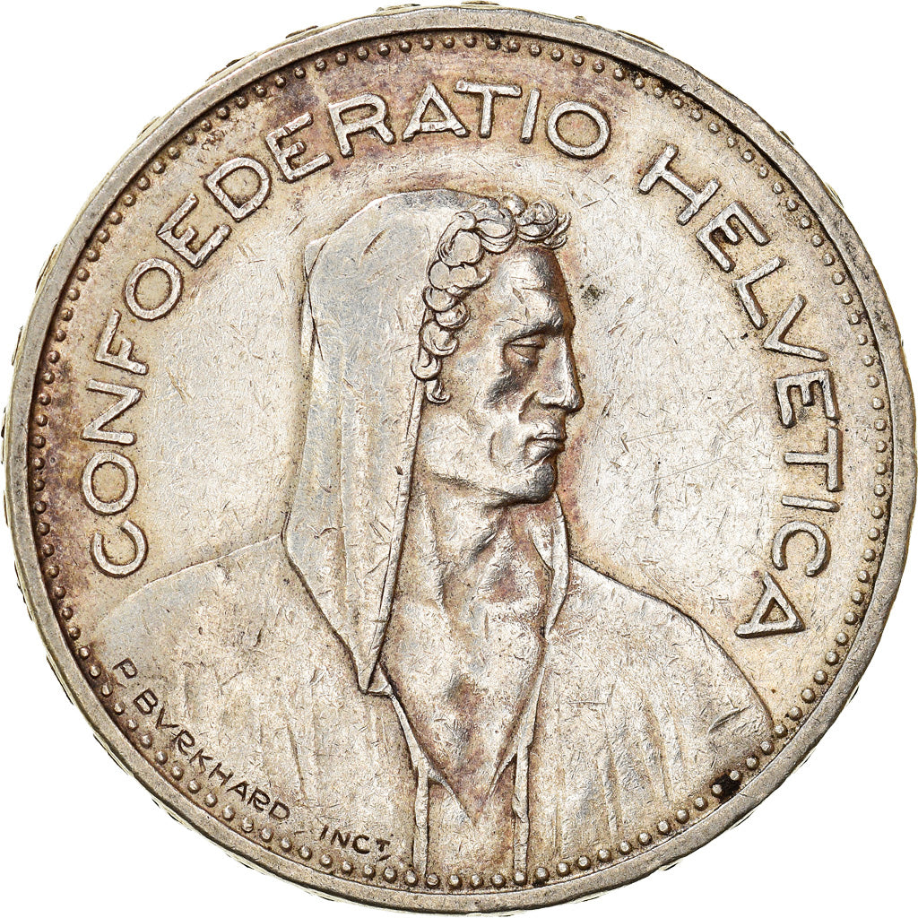 Coin, Switzerland, 5 Francs, 1932, Bern, AU(50-53), Silver, KM:40