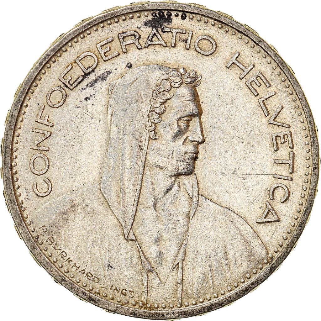 Coin, Switzerland, 5 Francs, 1932, Bern, AU(50-53), Silver, KM:40