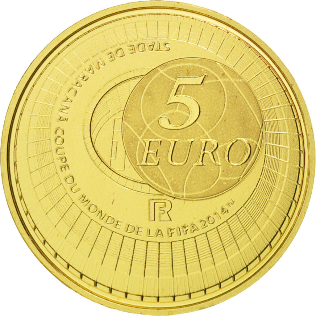 France, 5 Euros, 2014, KM #New, MS(65-70), Gold, 0.50