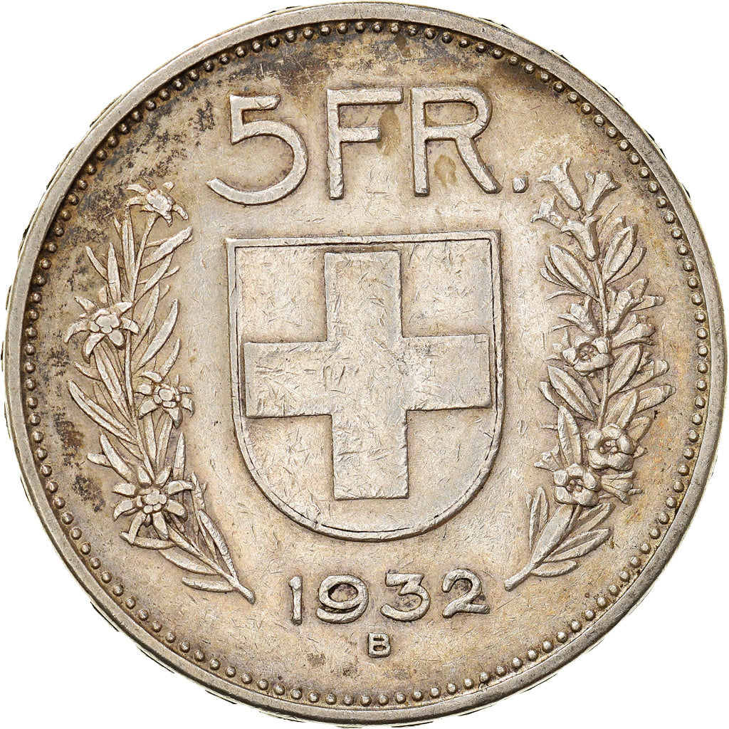 Coin, Switzerland, 5 Francs, 1932, Bern, EF(40-45), Silver, KM:40