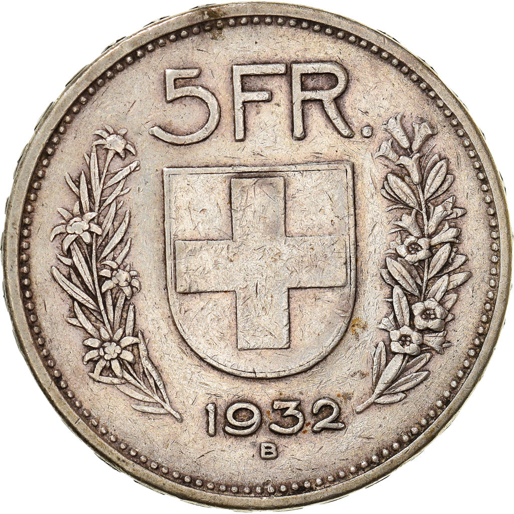 Coin, Switzerland, 5 Francs, 1932, Bern, EF(40-45), Silver, KM:40