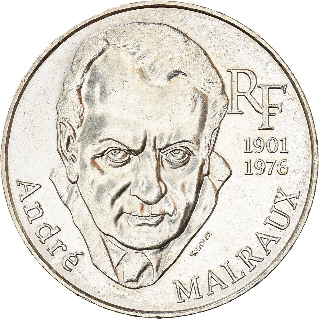 Moeda, França, André Malraux, 100 Francs, 1997, AU(55-58), Prata, KM:1188