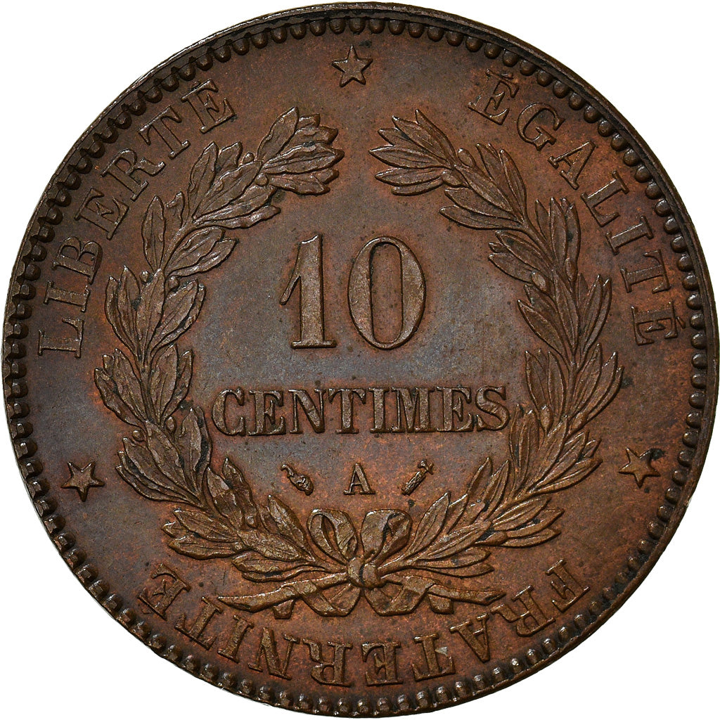 Moneta, Francia, Cérès, 10 Centimes, 1895, Paris, SPL, Bronzo, KM:815.1