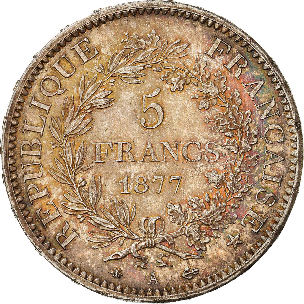 Coin, France, Hercule, 5 Francs, 1877, Paris, AU(50-53), Silver, KM:820.1