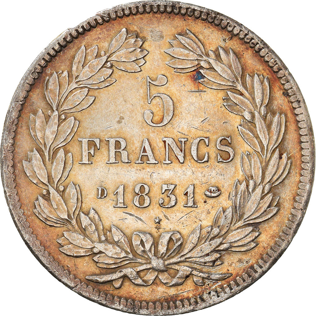 Monnaie, France, Louis-Philippe, 5 Francs, 1831, Lyon, Rare, TTB, Argent
