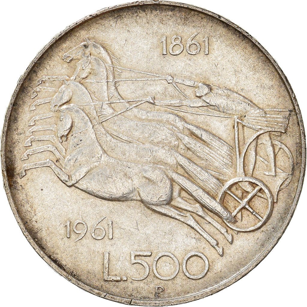 Coin, Italy, 500 Lire, 1961, Rome, EF(40-45), Silver, KM:99