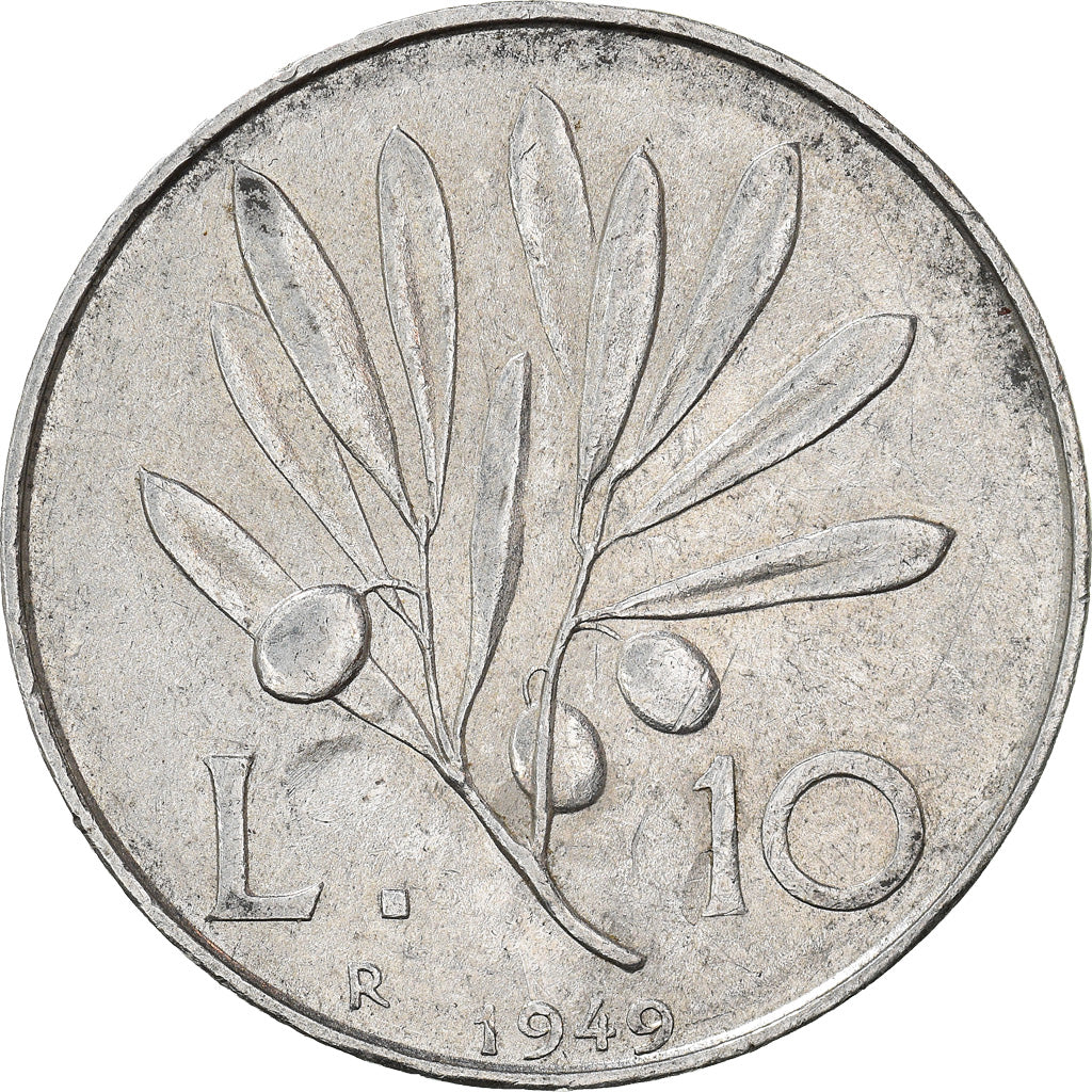 Moneta, Italia, 10 Lire, 1949, Rome, BB+, Alluminio, KM:90