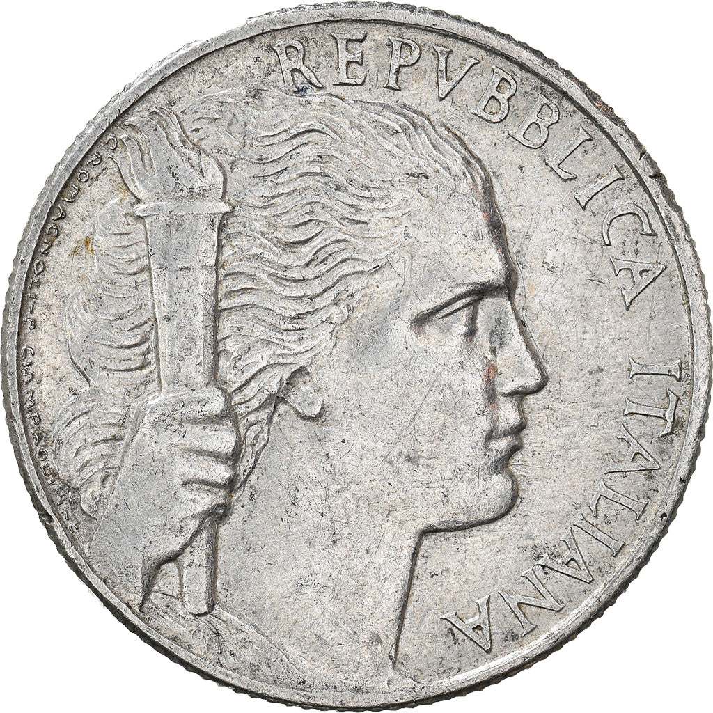 Moeda, Itália, 5 Lire, 1949, Rome, AU(50-53), Alumínio, KM:89