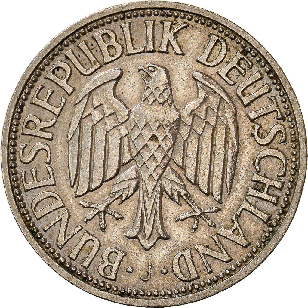 Moneda, ALEMANIA - REPÚBLICA FEDERAL, Mark, 1950, Hamburg, MBC, Cobre -