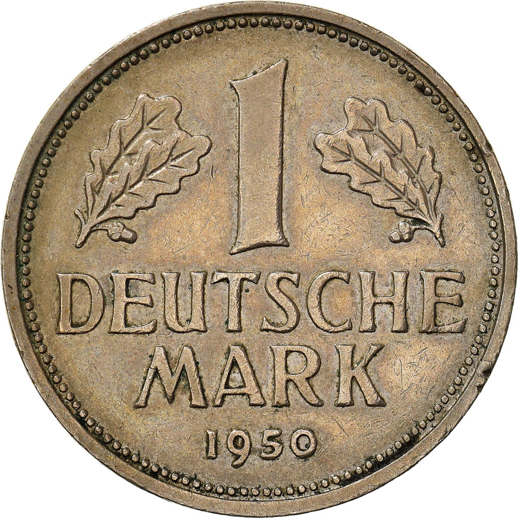 Moneda, ALEMANIA - REPÚBLICA FEDERAL, Mark, 1950, Hamburg, MBC, Cobre -