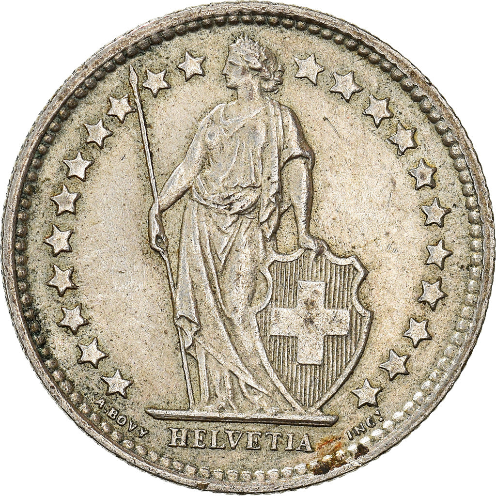 Coin, Switzerland, 1/2 Franc, 1958, Bern, AU(50-53), Silver, KM:23