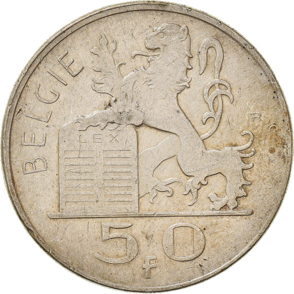 Coin, Belgium, 50 Francs, 50 Frank, 1950, EF(40-45), Silver, KM:137