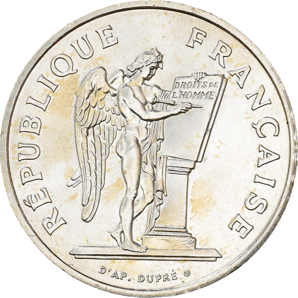Moneda, Francia, Droits de l'Homme, 100 Francs, 1989, EBC, Plata, KM:970