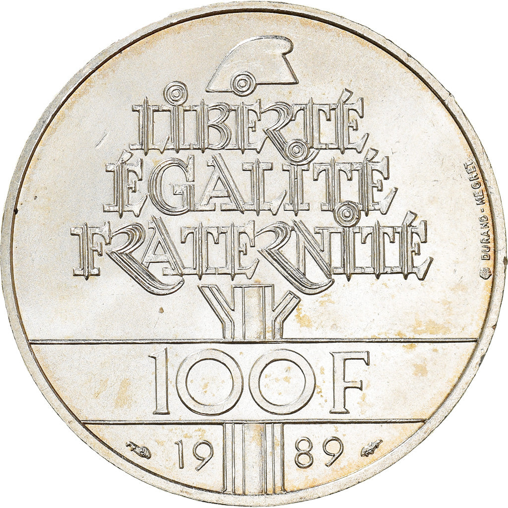 Moneda, Francia, Droits de l'Homme, 100 Francs, 1989, EBC, Plata, KM:970