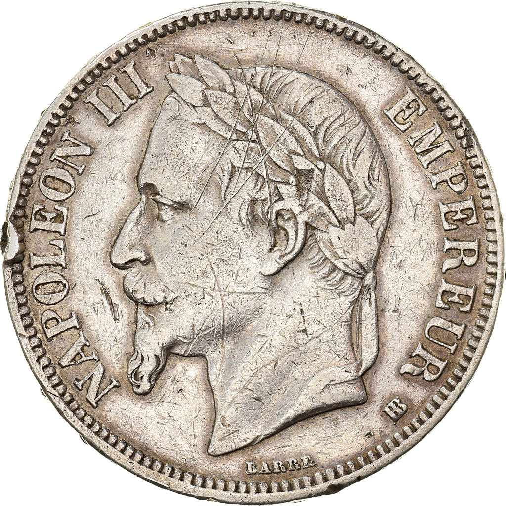 Coin, France, Napoleon III, 5 Francs, 1868, Strasbourg, VF(30-35), Silver
