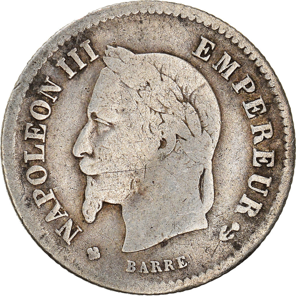 Monnaie, France, Napoleon III, 20 Centimes, 1867, Strasbourg, TB+, Argent