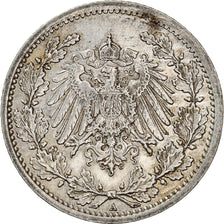 Coin, GERMANY - EMPIRE, 1/2 Mark, 1913, Berlin, AU(55-58), Silver, KM:17