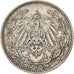 Coin, GERMANY - EMPIRE, 1/2 Mark, 1905, Munich, AU(55-58), Silver, KM:17