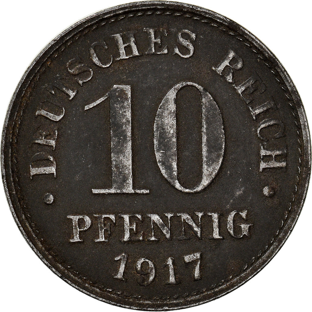 Monnaie, GERMANY - EMPIRE, 10 Pfennig, 1917, Karlsruhe, TTB+, Iron, KM:20