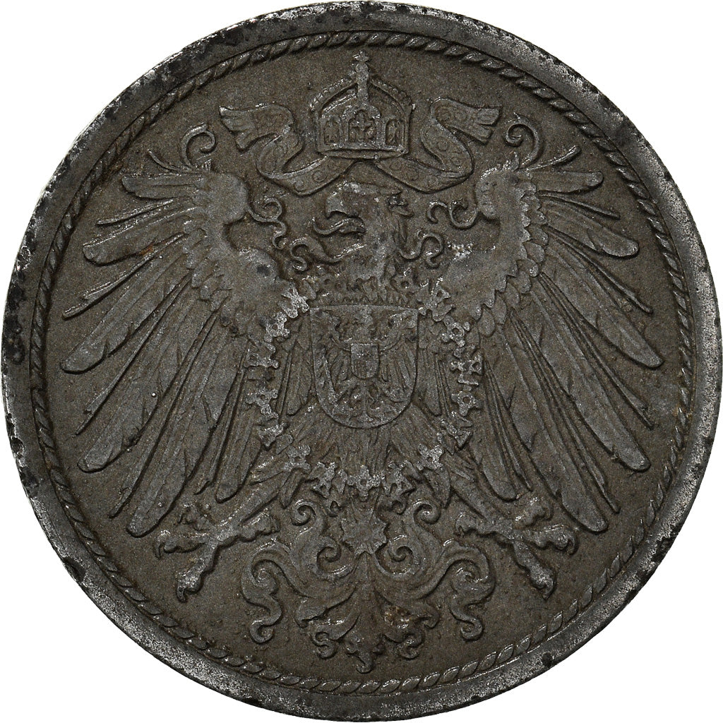 Coin, GERMANY - EMPIRE, 10 Pfennig, 1918, EF(40-45), Zinc, KM:26