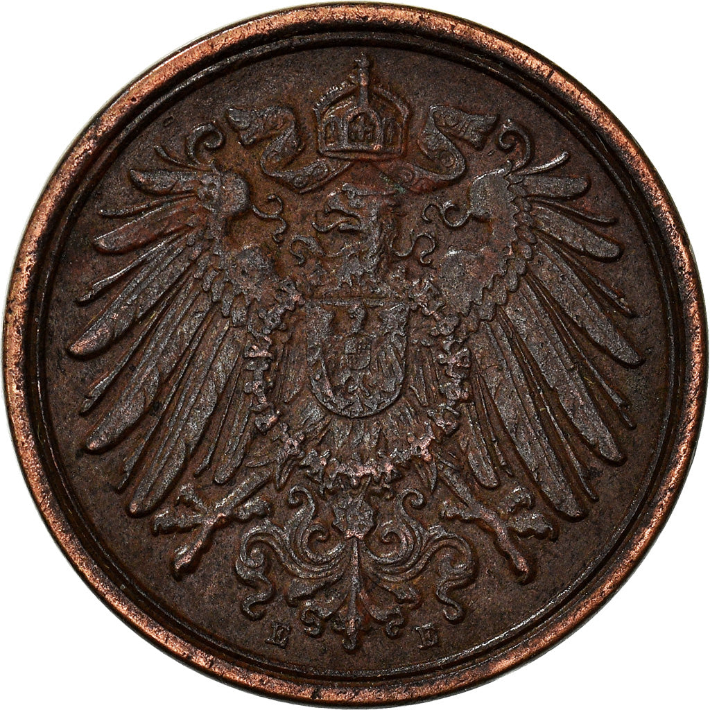 Münze, GERMANY - EMPIRE, Wilhelm II, Pfennig, 1915, Muldenhütten, SS, Kupfer