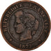 Coin, France, Cérès, 5 Centimes, 1872, Bordeaux, VF(20-25), Bronze, KM:821.2