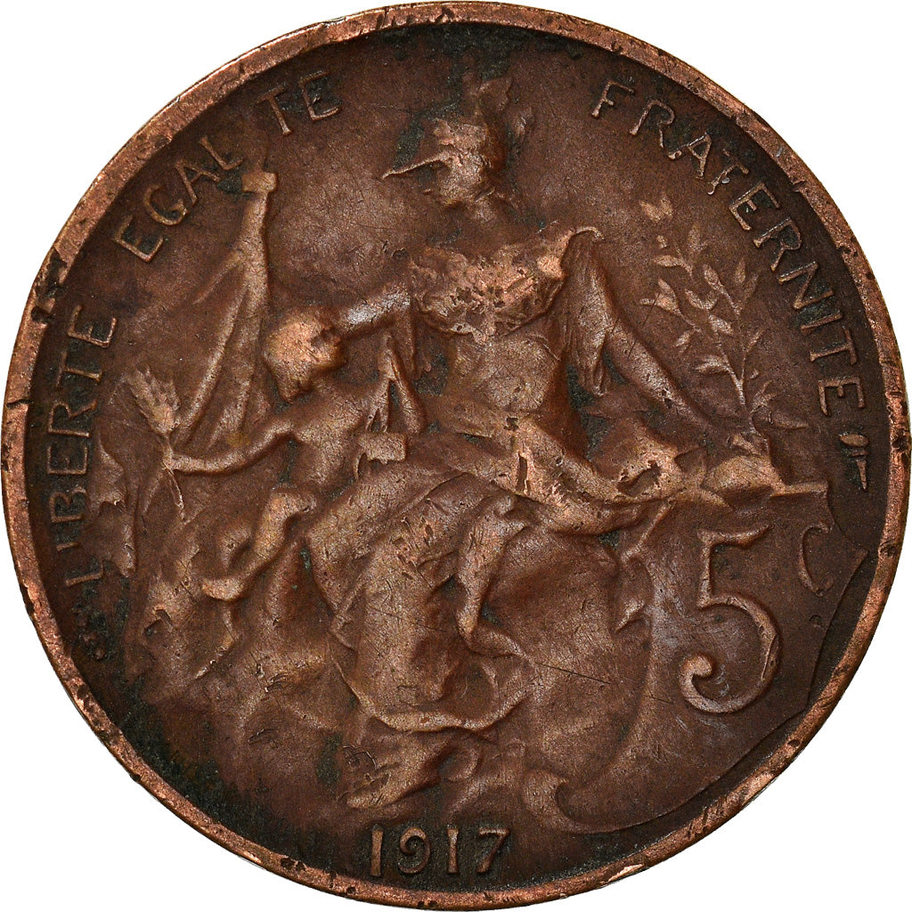 Coin, France, Dupuis, 5 Centimes, 1917, Paris, EF(40-45), Bronze, KM:842