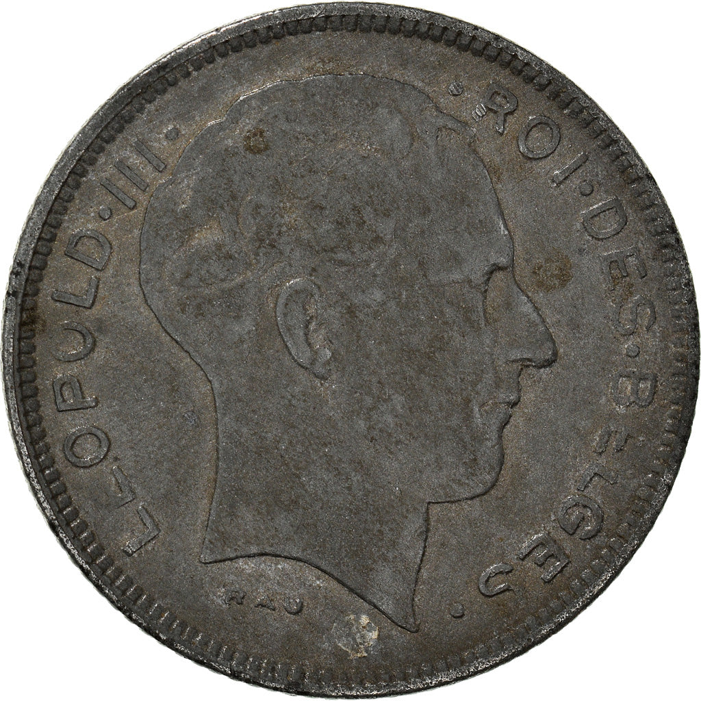 Coin, Belgium, Léopold III, 5 Francs, 5 Frank, 1943, EF(40-45), Zinc, KM:129.1
