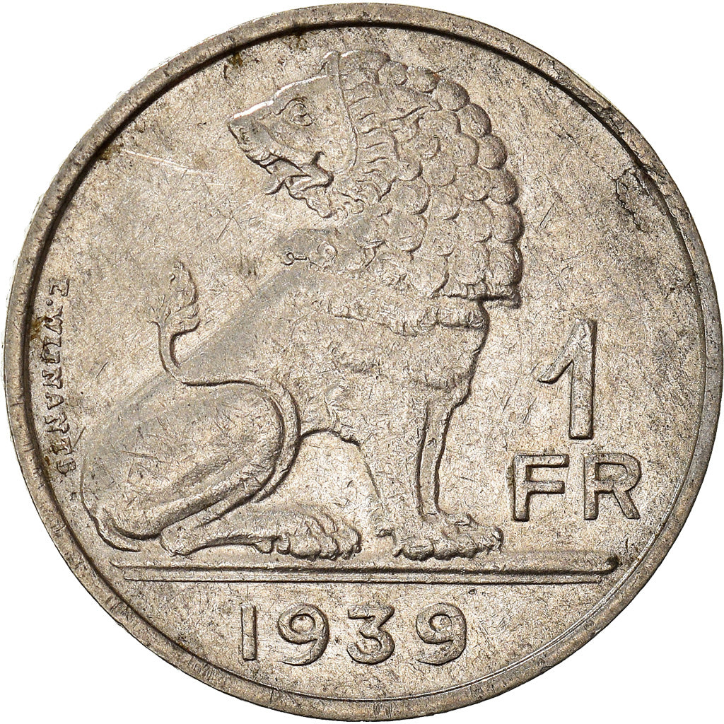 Moneta, Belgio, Léopold III, Franc, 1939, BB, Nichel, KM:119