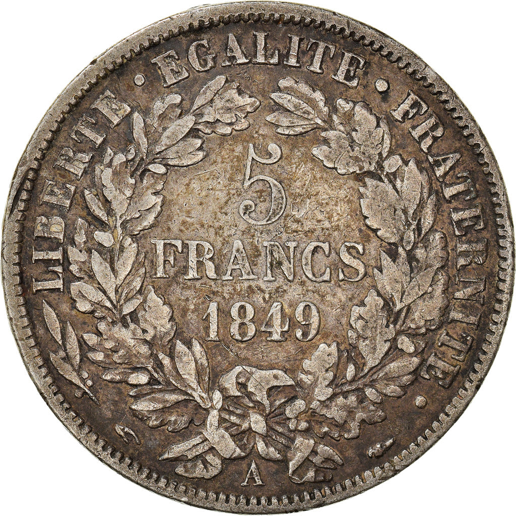 Coin, France, Cérès, 5 Francs, 1849, Paris, EF(40-45), Silver, KM:761.1