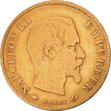 Moneta, Francia, Napoléon III, 10 Francs, 1859, Paris, MB+, Oro, KM:784.3