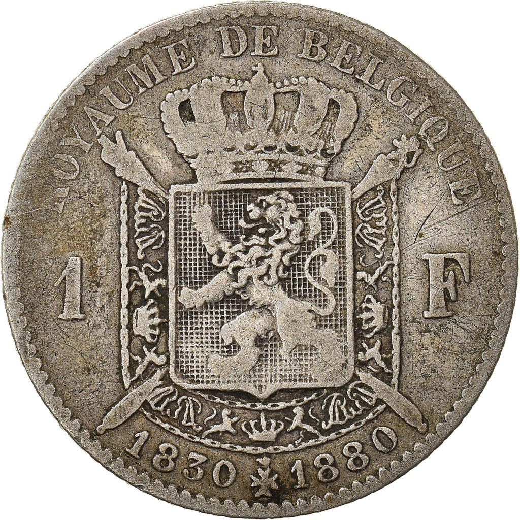 Coin, Belgium, Leopold II, Franc, 1880, F(12-15), Silver, KM:38