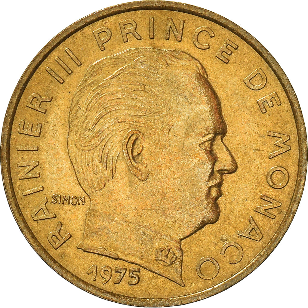 Coin, Monaco, Rainier III, 10 Centimes, 1975, AU(50-53), Aluminum-Bronze