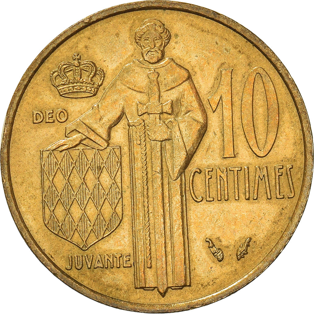 Coin, Monaco, Rainier III, 10 Centimes, 1975, AU(50-53), Aluminum-Bronze