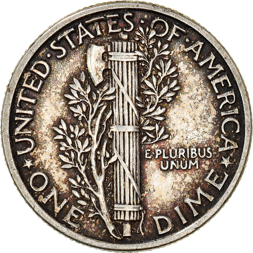 Coin, United States, Mercury Dime, 1943, Philadelphia, EF(40-45), Silver