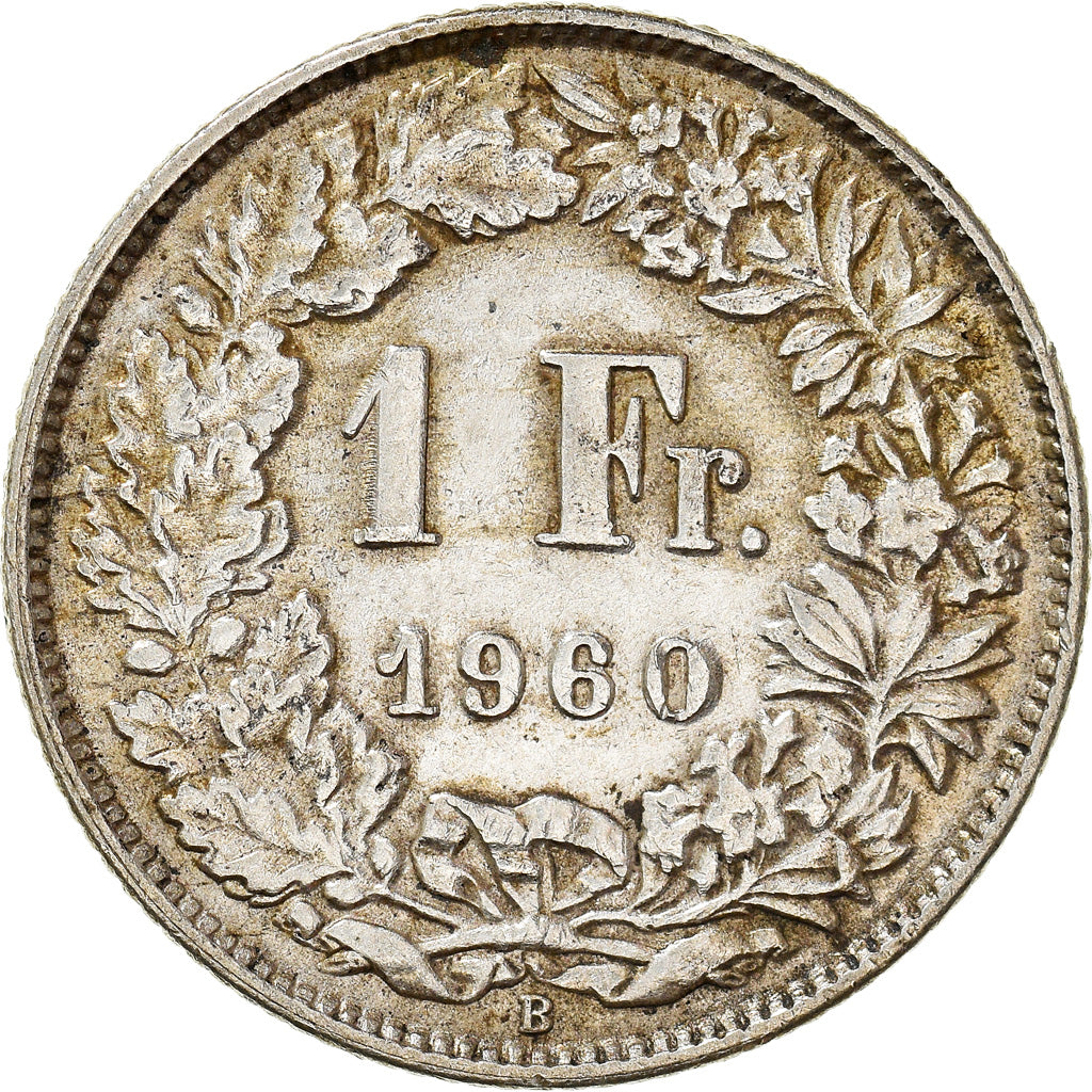 Coin, Switzerland, Franc, 1960, Bern, AU(50-53), Silver, KM:24
