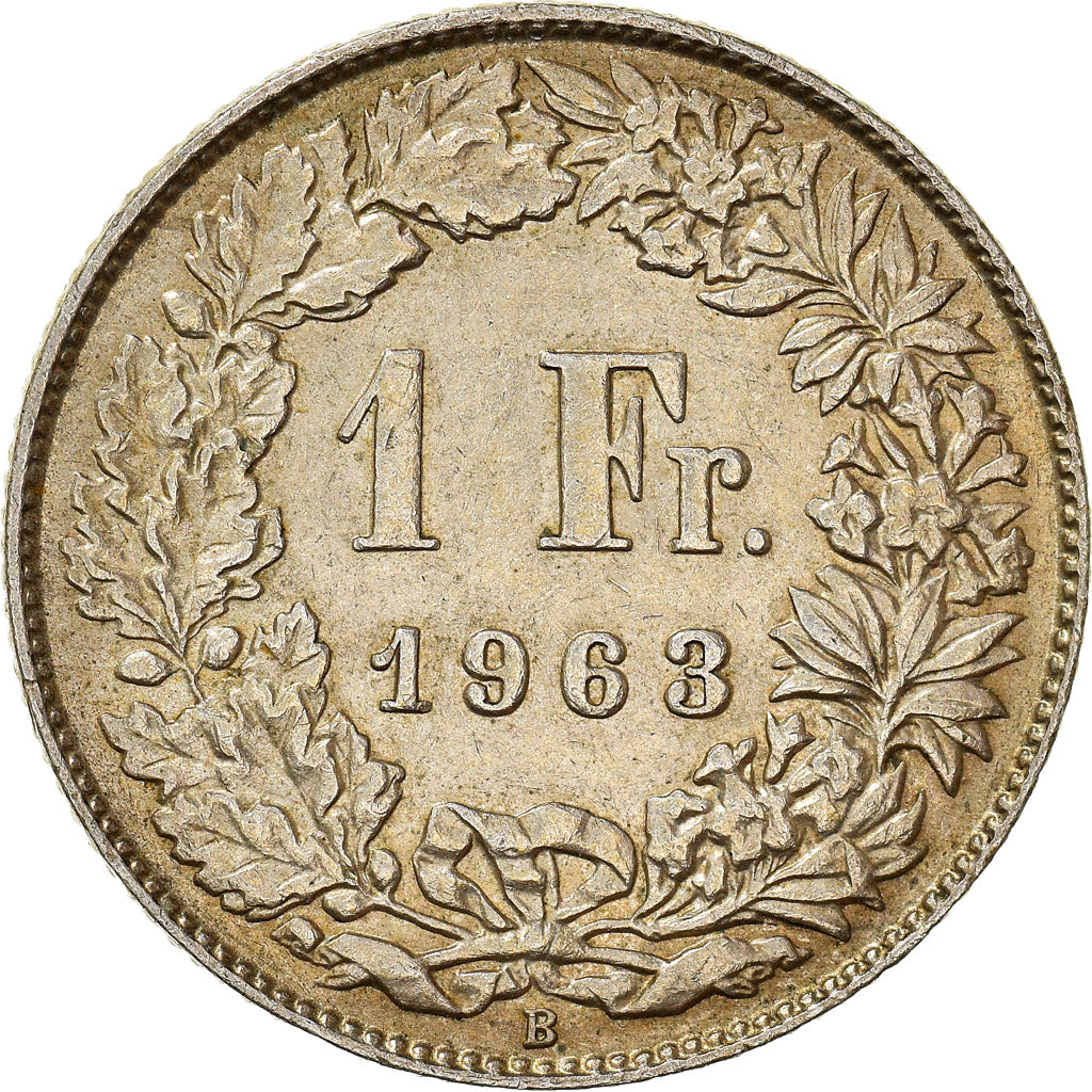 Coin, Switzerland, Franc, 1963, Bern, AU(50-53), Silver, KM:24
