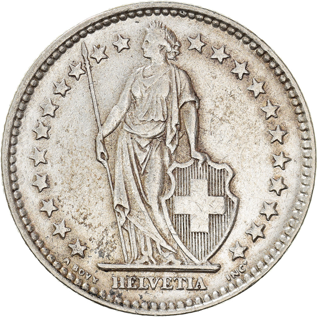 Coin, Switzerland, 2 Francs, 1937, Bern, AU(50-53), Silver, KM:21