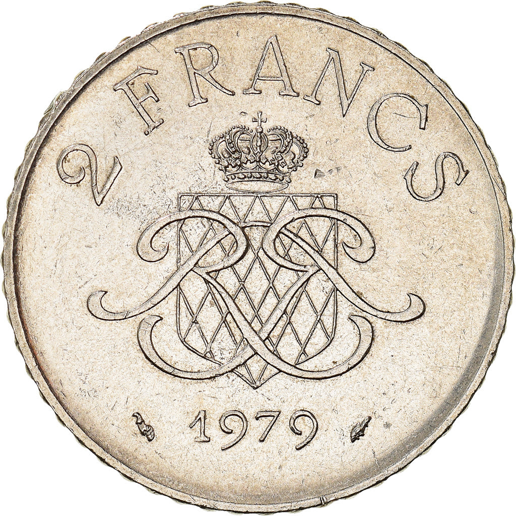 Moeda, Mónaco, Rainier III, 2 Francs, 1979, MS(60-62), Níquel, KM:157
