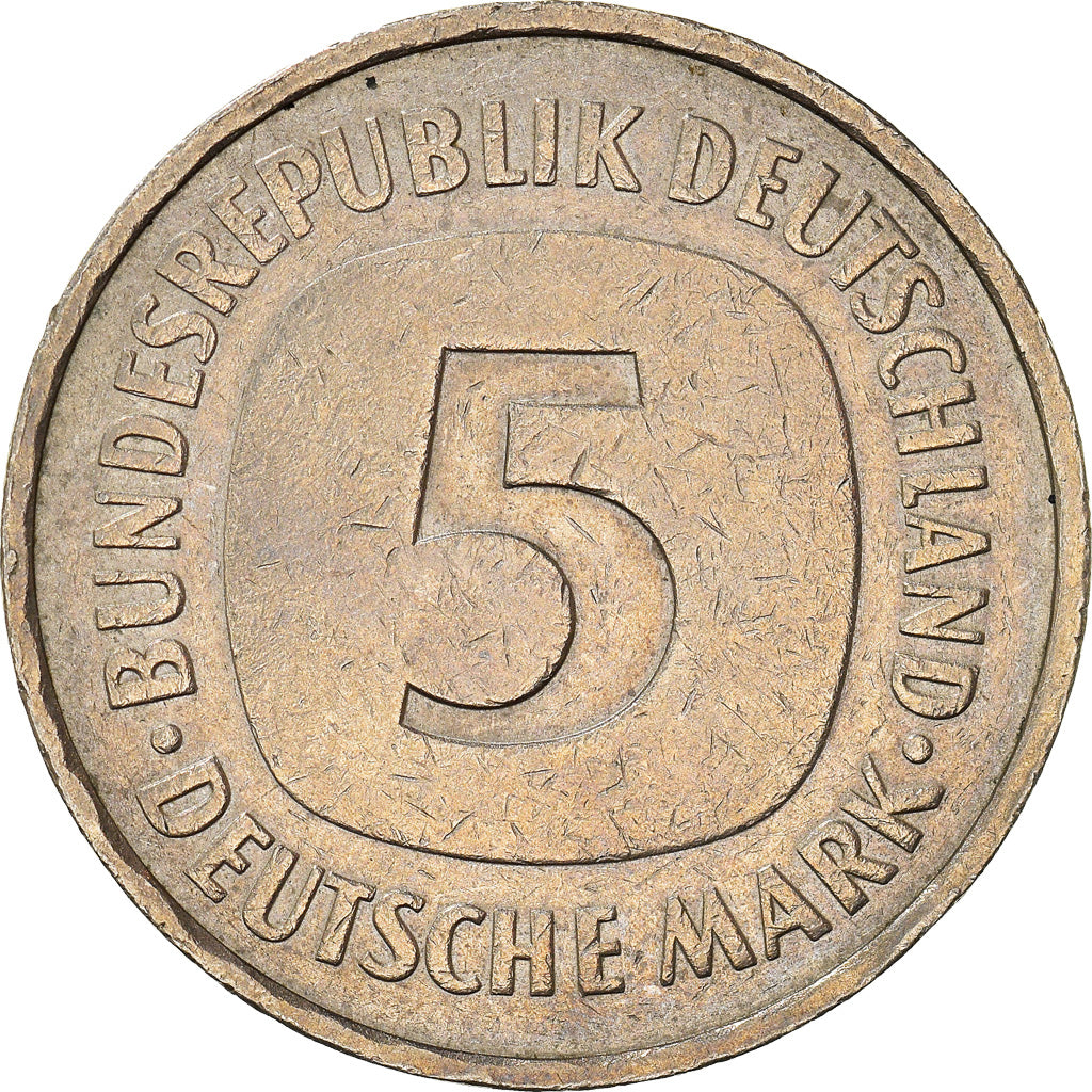 Coin, GERMANY - FEDERAL REPUBLIC, 5 Mark, 1977, Stuttgart, AU(50-53)