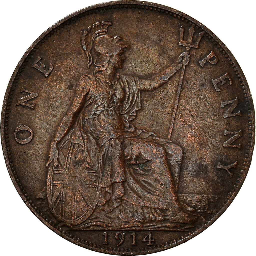 Coin, Great Britain, George V, Penny, 1914, VF(30-35), Bronze, KM:810